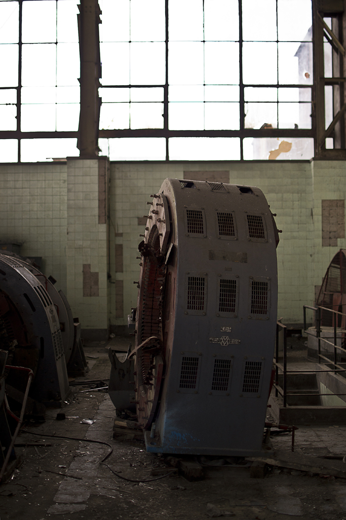 One of the sets of coils from a large electric motor.