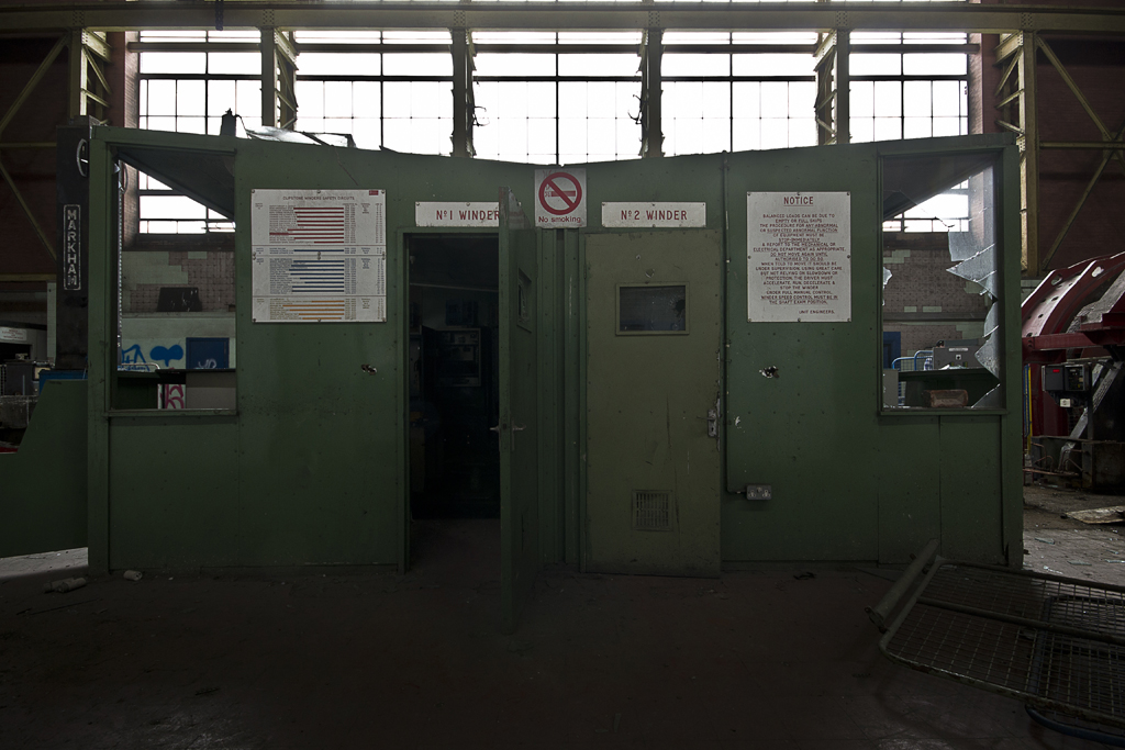 The two operators booths, one for each head stock.