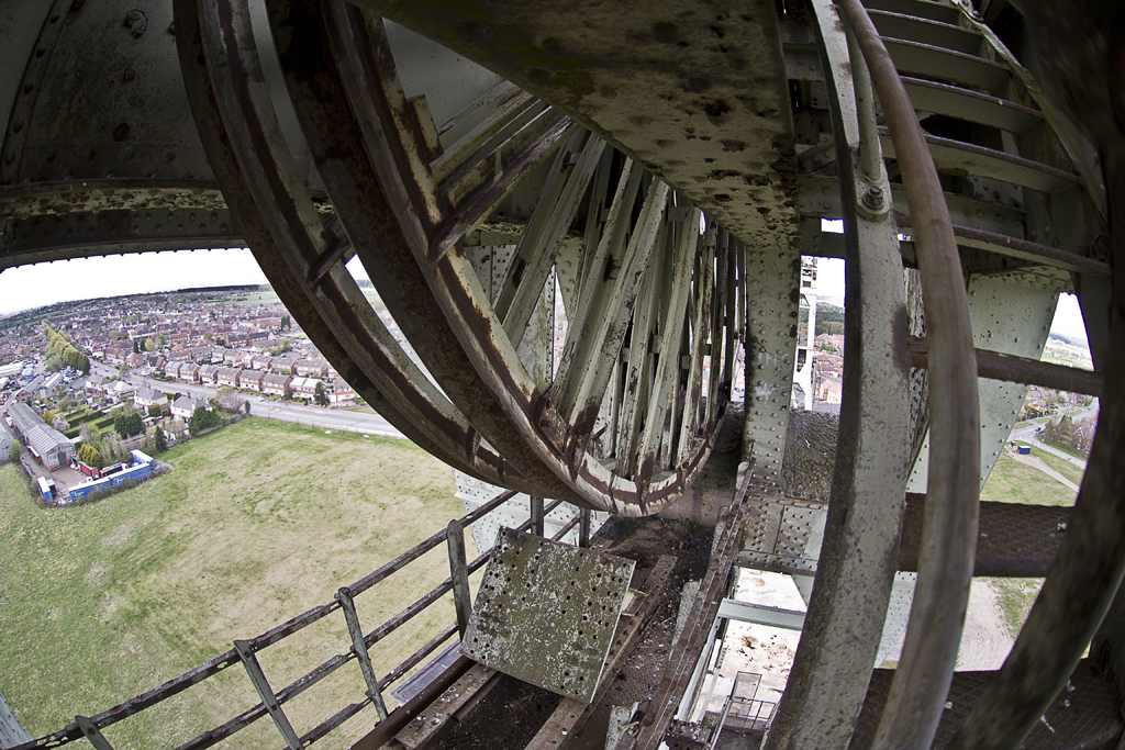 Below one of the huge wheels, they really don't seem that big from the ground.