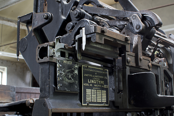 Linotype machine.