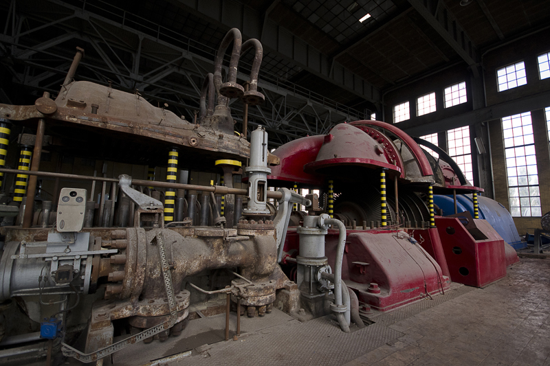 A partially de constructed turbine,  I'm not entirely sure why it was left like this.