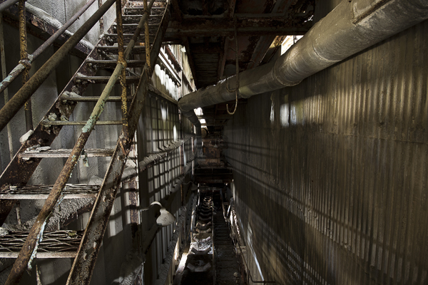 One of the conveyor belts that went up to the silos.