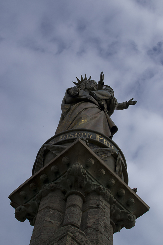 Statue atop the tower.